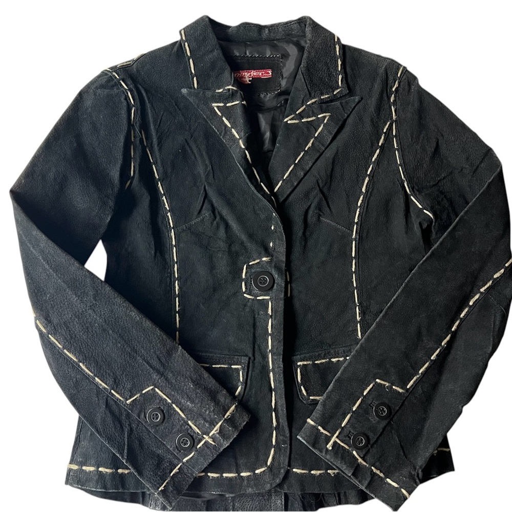 Black/charcoal suede 90s jacket